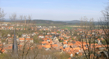 Blick über Blankenburg vom Großen Schloss, Harz